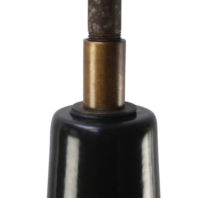 Mid-Century Modern Vintage Industrial French Black Enamel Wall Light For Sale - Image 3 of 6