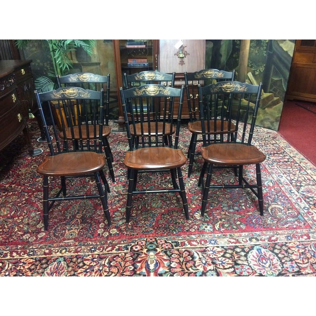 Wood Hitchcock Dining Chairs, Set of Six For Sale - Image 7 of 15