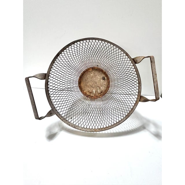 Vintage Metal Wire Gathering Basket For Sale In Louisville - Image 6 of 8