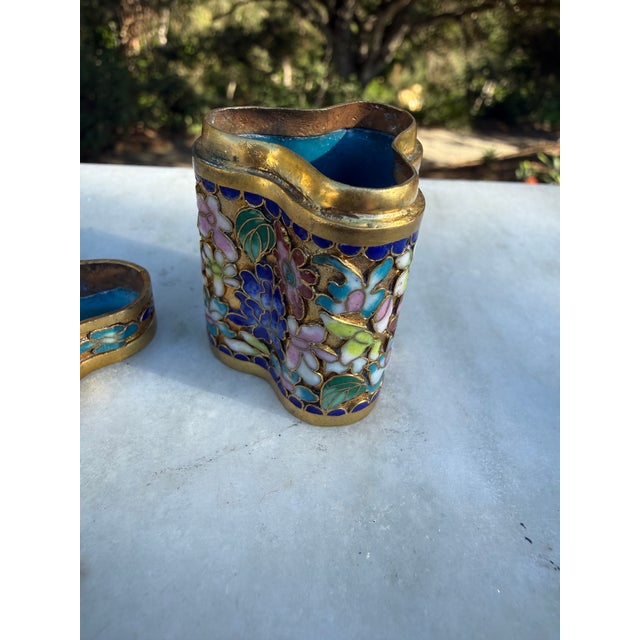 Vintage Chinese Cloisonné Enamel Box For Sale - Image 4 of 15