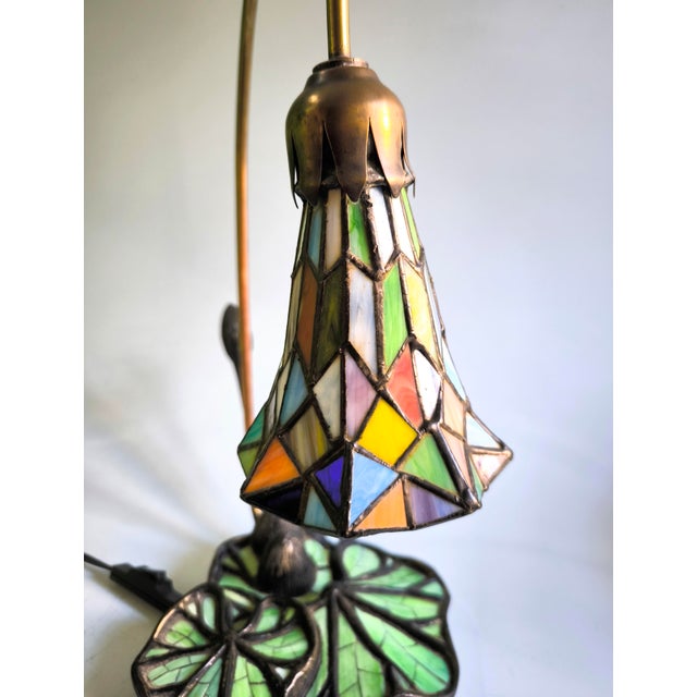 1970s Art Nouveau “Lotus Flower” Table Lamp For Sale - Image 11 of 14
