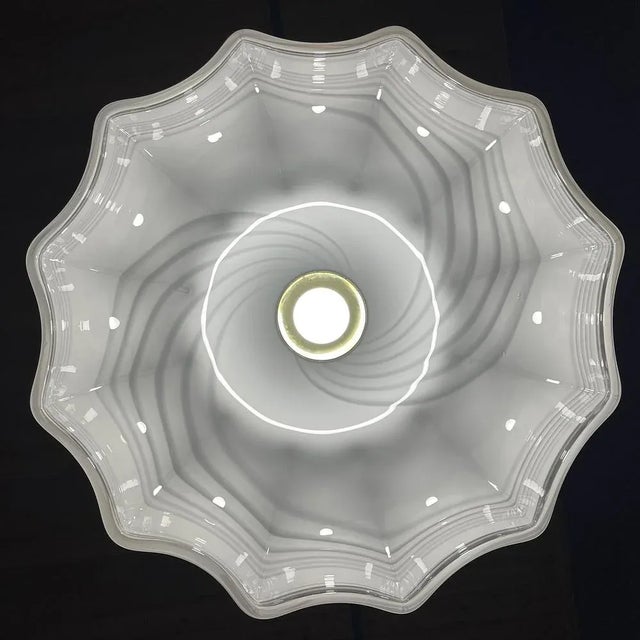 Vintage Italian Pendant Lamp in Swirl Murano Glass, 1970s For Sale - Image 4 of 13