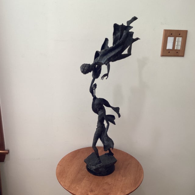 Mid Century Tall Brutalist Welded Steel Sculpture Unsigned For Sale - Image 12 of 12