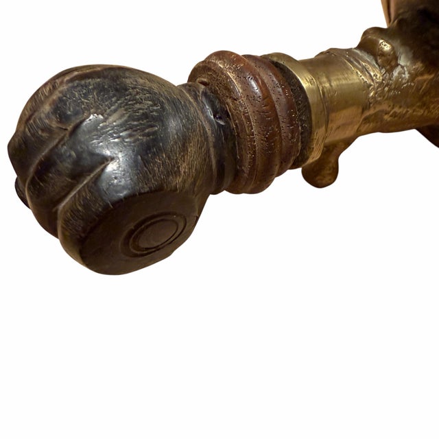 Rare Vintage Lidded Brass Chinese Silk Iron For Sale - Image 9 of 11
