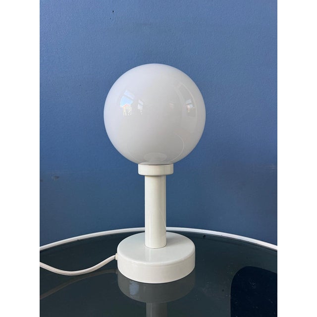 Mid-Century Space Age White Opaline Glass Table Lamp For Sale - Image 6 of 10