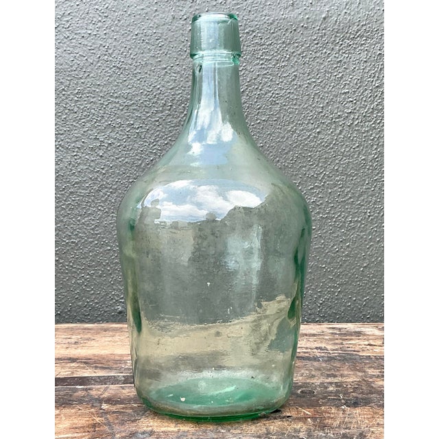 Vintage Blown Glass Demijohn Wine Bottle For Sale - Image 10 of 12