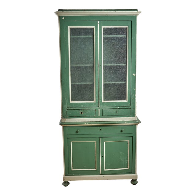 Vintage Green Cabinet in Wood For Sale