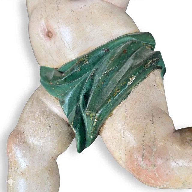 Italian Baroque Artist, Cherub Sculptures, 1650, Lacquered Wood, Set of 2 For Sale - Image 16 of 18