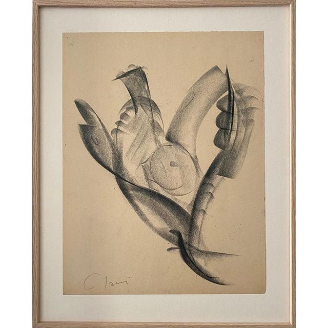 Charcoal 32.00 cm. x 24.50 cm. 12.6 in. x 9.65 in. (paper) 40.00 cm. x 32.00 cm. 15.75 in. x 12.6 in. (frame) LCD5893 This...