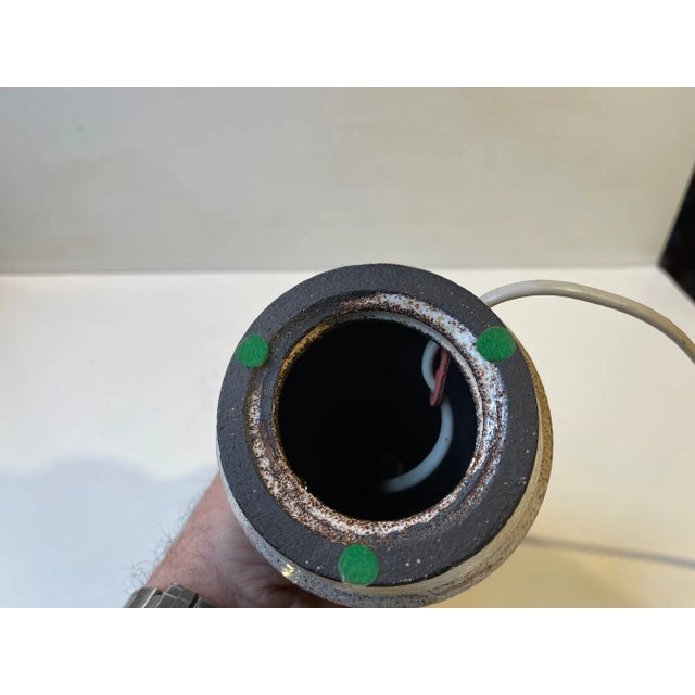 Scandinavian Dusty Glazed Stoneware Table Lamp, 1970s For Sale - Image 6 of 7