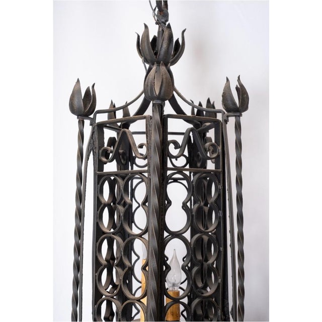 Black Late 19th Century Wrought Iron Lantern For Sale - Image 8 of 9