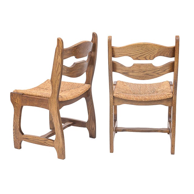 1950s Vintage Chairs by Guillerme & Chambron, 1950s, Set of 6 For Sale - Image 5 of 9