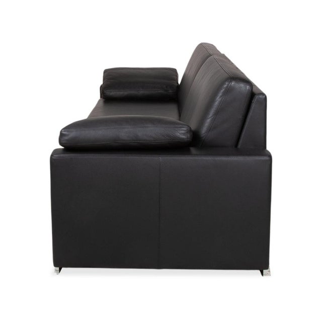 Alba 3-Seater Sofa in Black Leather from Brühl For Sale - Image 14 of 15