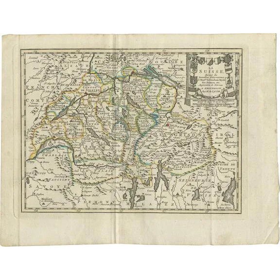 Antique Map of Switzerland by Keizer & De Lat, 1788 For Sale