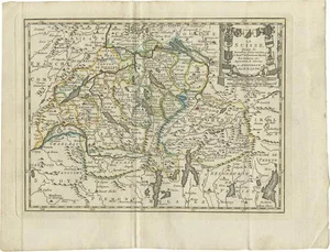 Antique Map of Switzerland by Keizer & De Lat, 1788