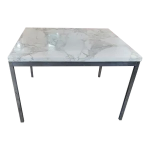 Vintage Marble and Chrome End Table