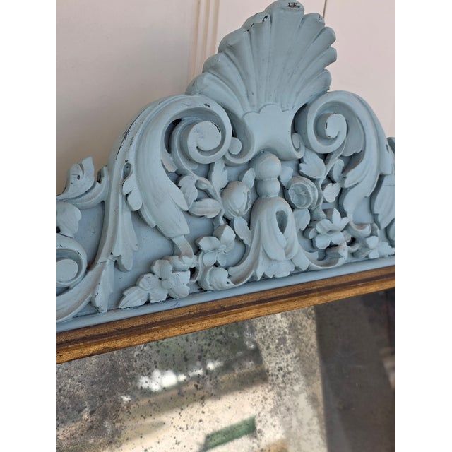 Painted Mirror Back Hanging Wall Vitrine Display Cabinet For Sale - Image 11 of 18