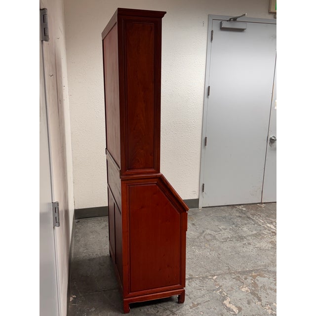 Wood Chinese Rosewood Secretary Desk Cabinet, Circa 1970's For Sale - Image 7 of 12