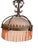 1920s/30s Frosted Glass Dome Chandelier With Brass Crown Detailing and Pink Blown Glass Beads For Sale - Image 4 of 9