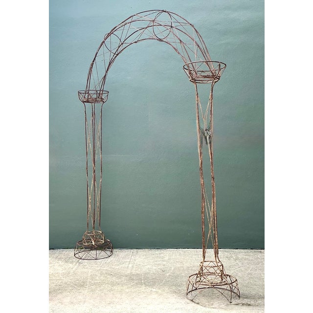 Late 20th Century Vintage Patinated Wire Frame Garden Arch For Sale - Image 5 of 14