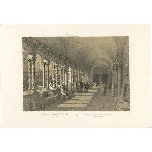 Cloister of San Paolo Fuori Le Mura, 1869, Paper For Sale - Image 10 of 10