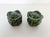 Set of green majolica salt and pepper shakers Ceramic, excellent condition