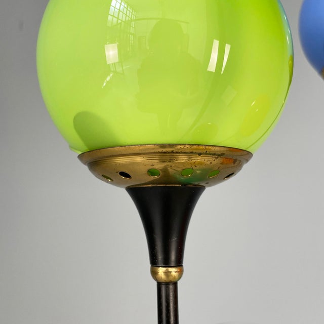Metal Mid-Century Modern Italian Alberello Floor Lamp attributed to Stilnovo, 1950s For Sale - Image 7 of 18