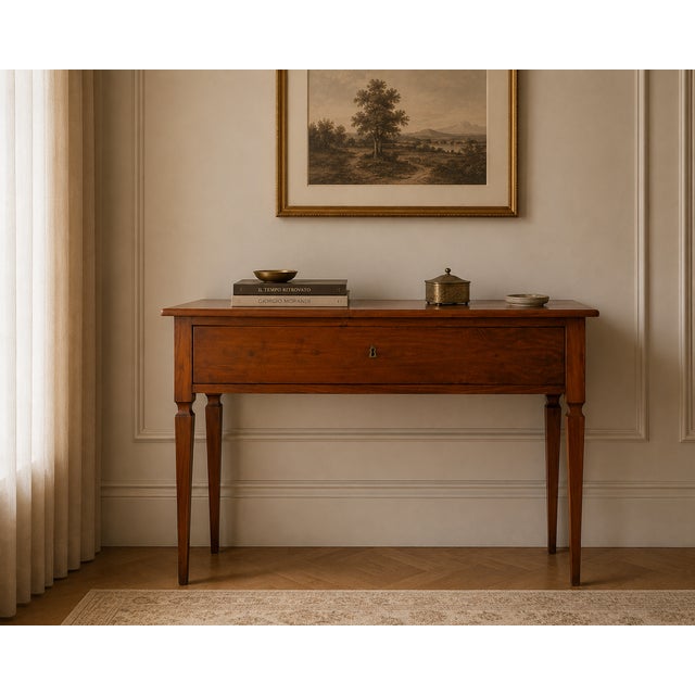 Antique Italian Cherrywood Writing Desk with Drawer, Late 18th-Early 19th Century For Sale - Image 11 of 12
