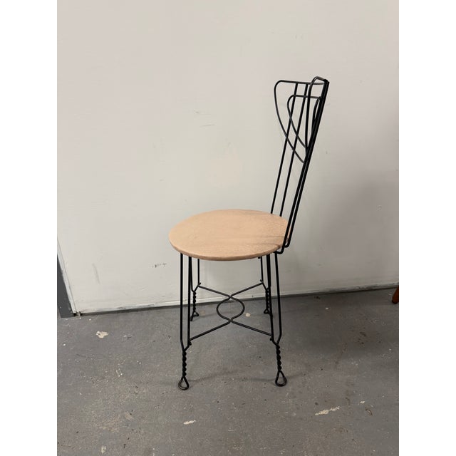 Metal Rare 1950s Art Deco Style Ice Cream Parlor Chair For Sale - Image 7 of 11