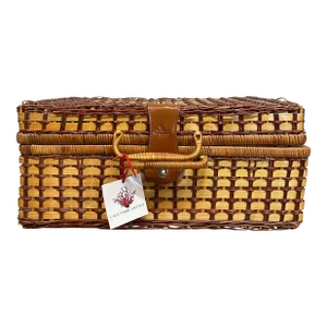 Wicker & Leather Handmade Picnic Basket