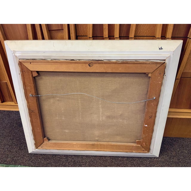 Wood Mid 20th Century Signed "Crashing Waves" Painting For Sale - Image 7 of 9