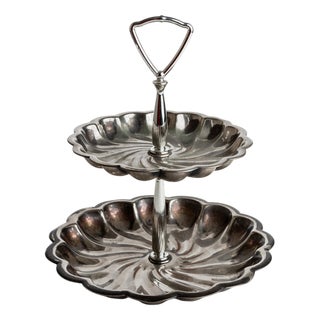 Vintage Silver-Plated Étagère, Italy, 1950s For Sale