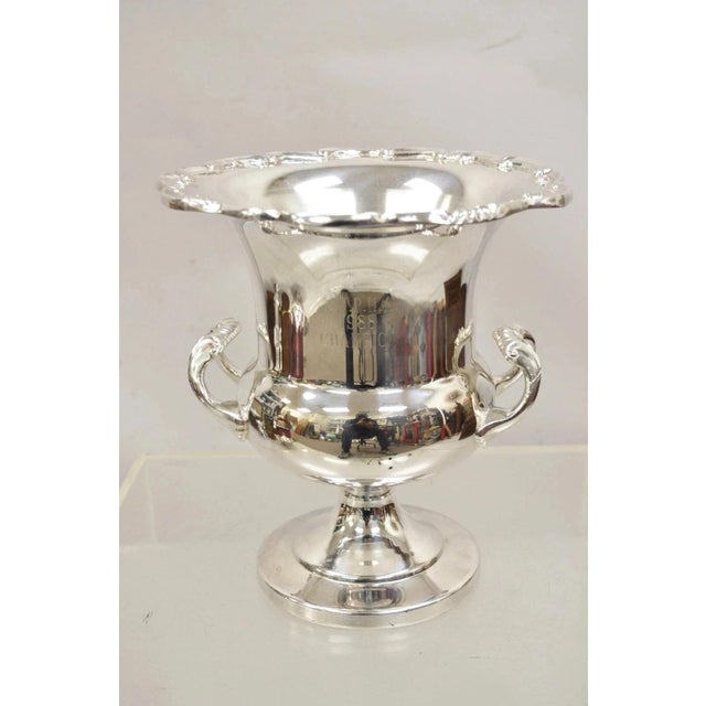 Vintage Njpha 1988 Champion Silver Plate Trophy Cup Champagne Chiller Ice Bucket For Sale - Image 12 of 12