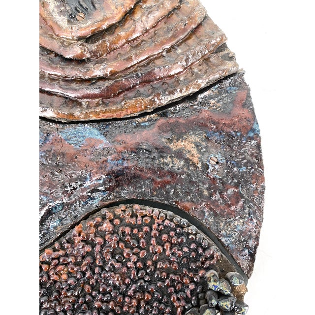 Large Wall Object in Glazed Ceramic, 1950s For Sale - Image 9 of 14