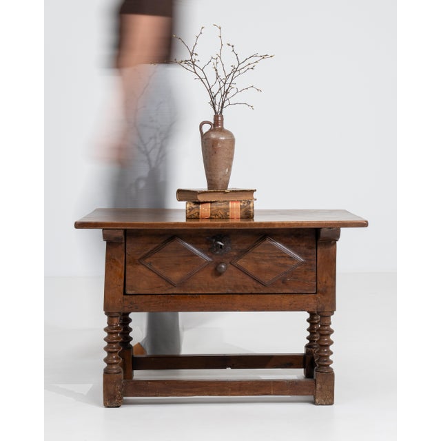 19th Century Spanish Colonial Side Table With Single Drawer For Sale - Image 15 of 17