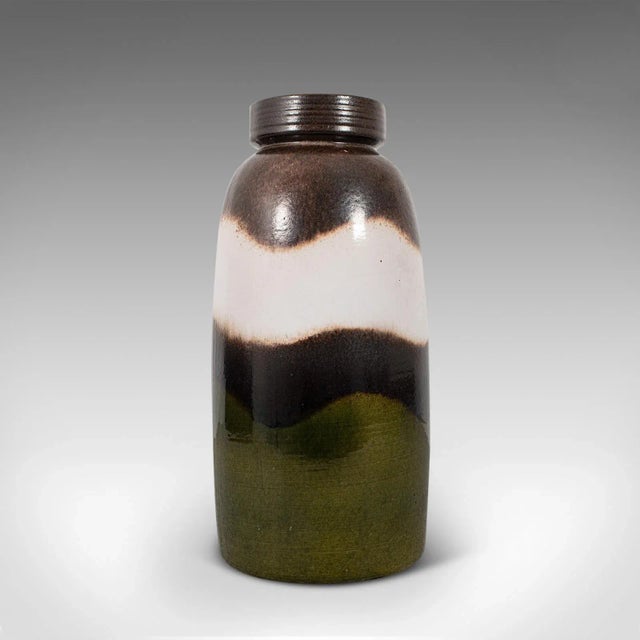 1950s German Ceramic Earth Tone Vase For Sale - Image 6 of 13