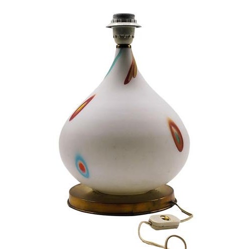 Vintage Italian Murano Glass Table Lamp, 1960s For Sale - Image 4 of 7