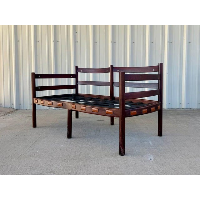 Vintage Leather Loveseat Attributed to Arne Norell For Sale - Image 9 of 10