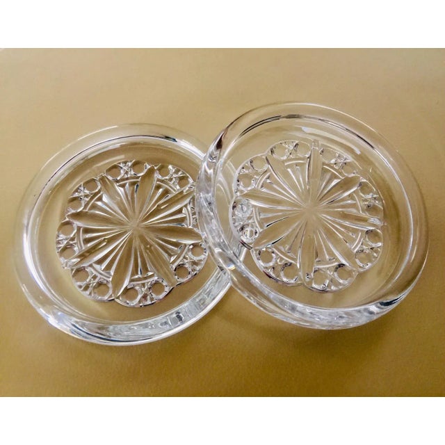 Baccarat 1990s Baccarat Cut Crystal Large Wine Bottle Coasters - a Pair For Sale - Image 4 of 5