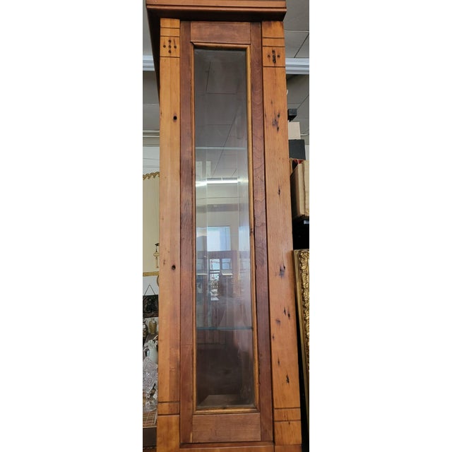 Handmade pine hutch from 1880-1890. This piece has both simplicity and elegance with hand-carved floral motifs on the...
