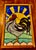 This is a captivating stained glass panel featuring a proud rooster crowing, depicated against a vibrant sunrise. Framed...