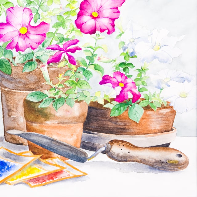 Potted Wild Roses - Tomoko Parry, C. 1990s For Sale In San Diego - Image 6 of 10