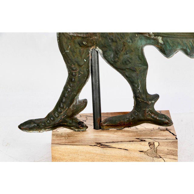 Antique Mounted Full-Bodied Rooster Weathervane Sculpture For Sale In New York - Image 6 of 11