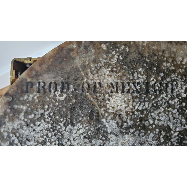 Rococo Vintage Mexican Artisan Arturo Pani Hollywood Regency Abalone, Onyx, and Gold Leaf Cocktail Table For Sale - Image 3 of 10