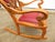 Antique Carved Oak Green Man Rocking Chair in Red Tufted Leather ~ Northwind Face For Sale - Image 10 of 17