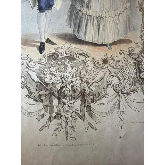 Beige Court Costume, 1847, Lithograph For Sale - Image 8 of 10