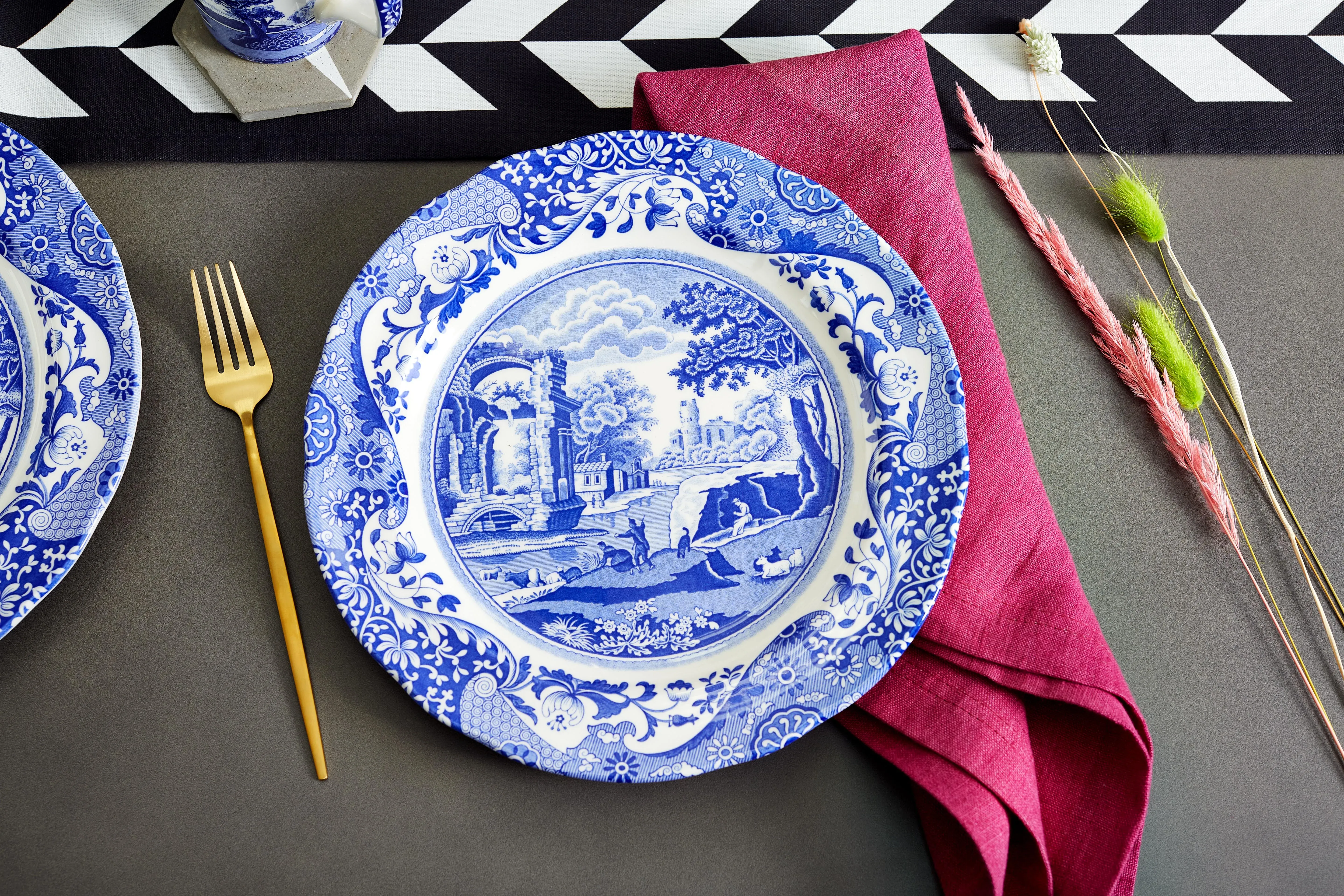 Spode Blue Italian 12-Piece Dinnerware Set with Mug, Service for