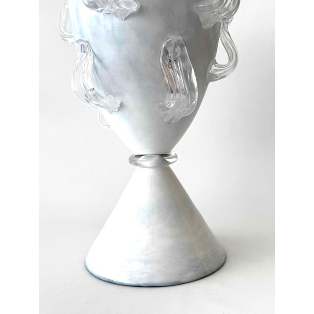 White Glass Vase by Richard Rooze 2010 For Sale - Image 8 of 12