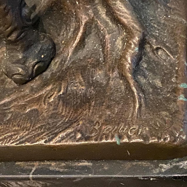 Bronze Elephant Lamp Signed Bauer Circa 1920 For Sale - Image 9 of 9