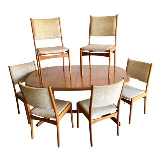 Mid Century Danish Modern Teak Dining Set - 7 Pieces For Sale